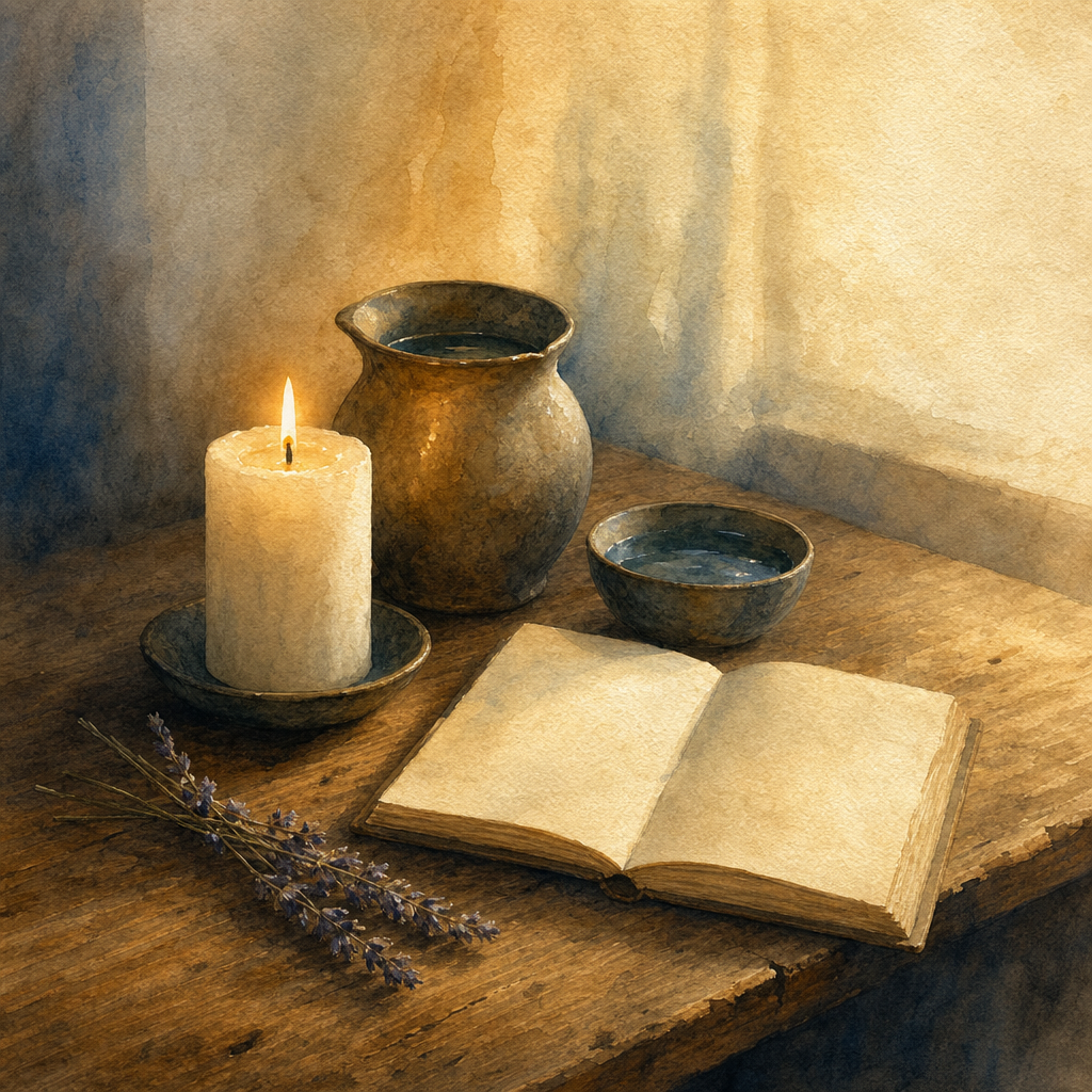 Solenari Care Faith — candle and open book